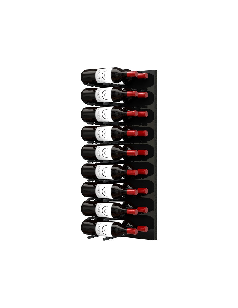 Fusion Wine Wall (Label Forward) - Black Acrylic 3-Foot Wine Bottle Display Shelf for Home Bar, Restaurant, or Wine Cellar Organization