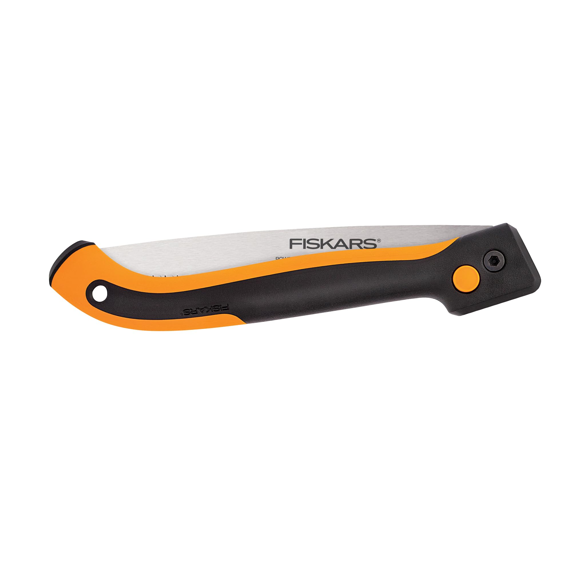 Fiskars 10-Inch Pruning Hand Saw with Folding Design - Dual Position Locking Blade for Overhand & Undercut Cuts - Triple Ground Power Tooth Blade & Soft Grip Handle - Ideal for Gardening, Tree Trimming & Outdoor Wood Cutting