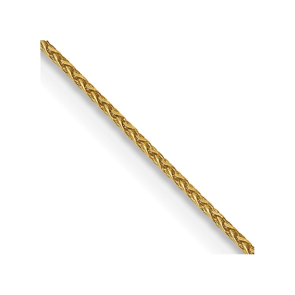 14K Yellow Gold 0.65mm Spiga Chain Necklace 24 Inch - Wheat Pattern Jewelry for Men & Women | Elegant Everyday Wear, Gift for Anniversary & Special Occasions