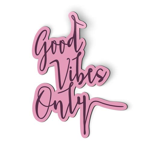 Good Vibes Only Magnetic Sticker - 3 Inch Car & Fridge Decoration for Positive Vibes - Perfect for Office, Home, Locker & Gifts