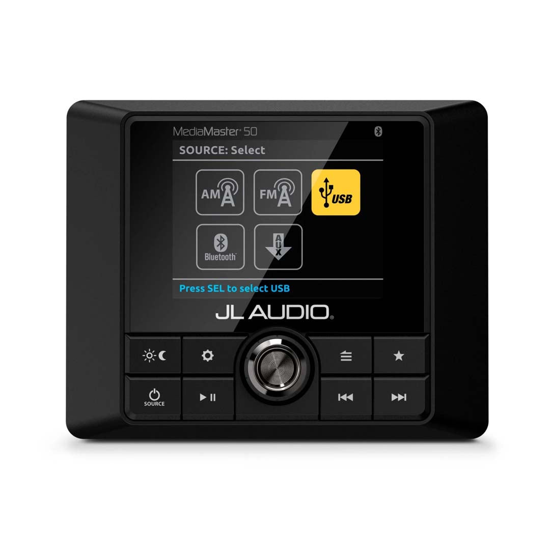 JL Audio MM50 MediaMaster Waterproof Marine Stereo with Full Color LCD Display - Perfect for Boats, Yachts, and Outdoor Marine Entertainment Systems