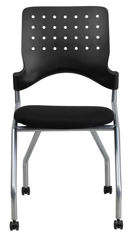 FLASH Galaxy Mobile Nesting Chair with Black Fabric Seat - Lightweight Folding Chair for Outdoor, Camping, Picnics, and Beach Use