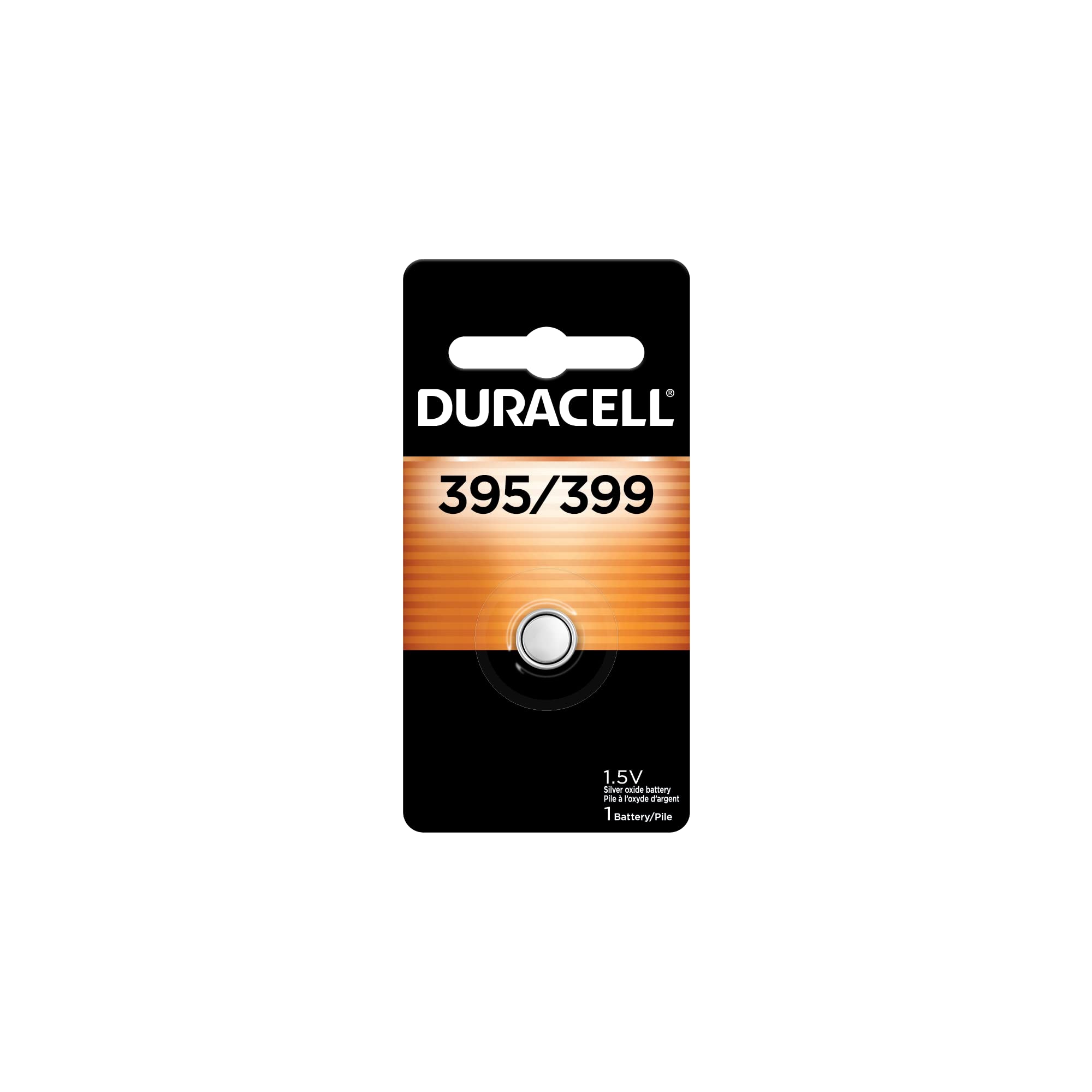 Duracell 395/399 Silver Oxide Button Battery - 1.5V Long Lasting Power for Watches, Medical Devices, Calculators | 1 Count Pack | Ideal for Everyday Use in Electronics, Fitness Trackers & Key Fobs