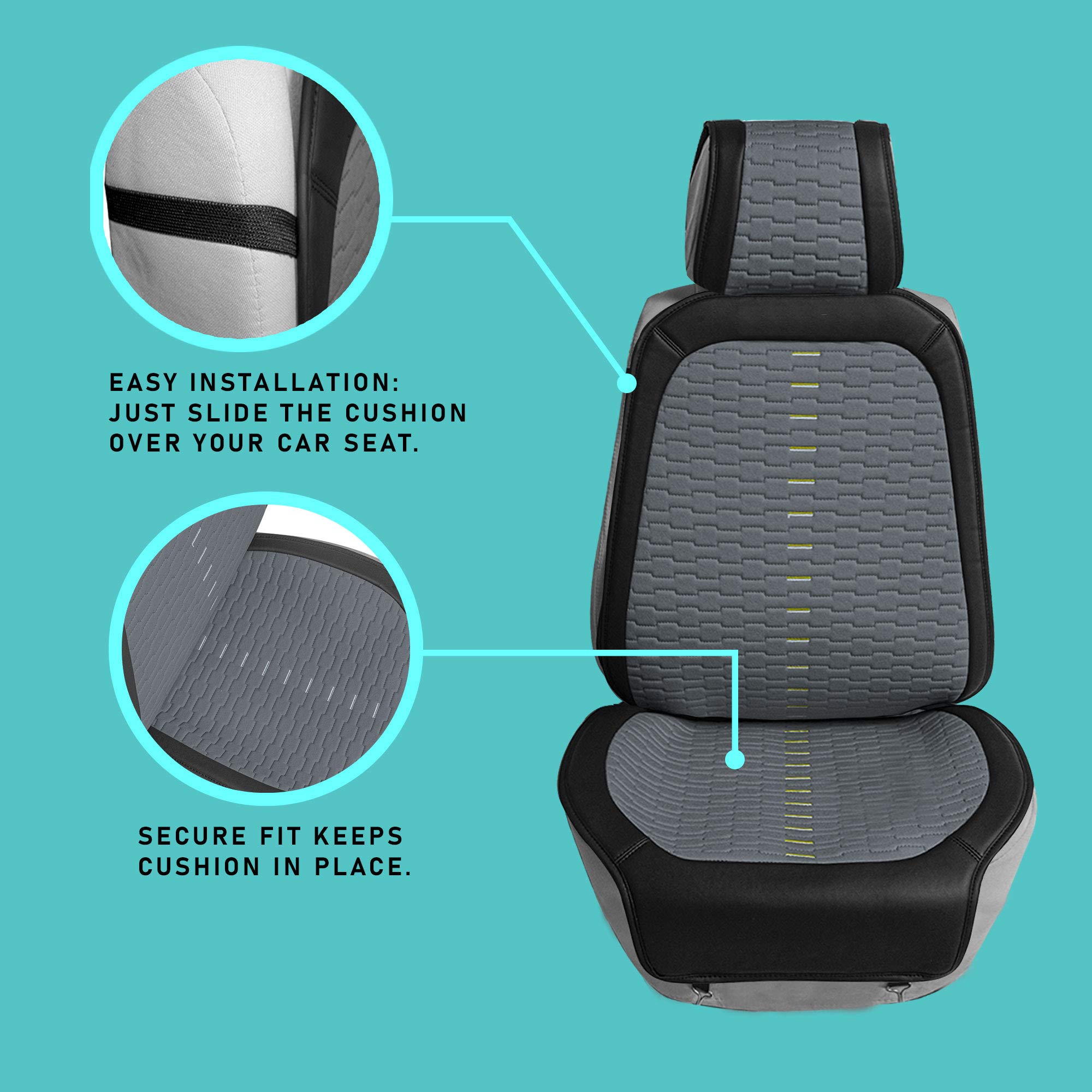 FH Group Universal Low Back Car Seat Covers - Airbag Compatible Front Set Cushions for SUV, Sedan, Van (Purple) | Comfortable & Protective Seat Covers for Daily Commute, Road Trips & Family Travel