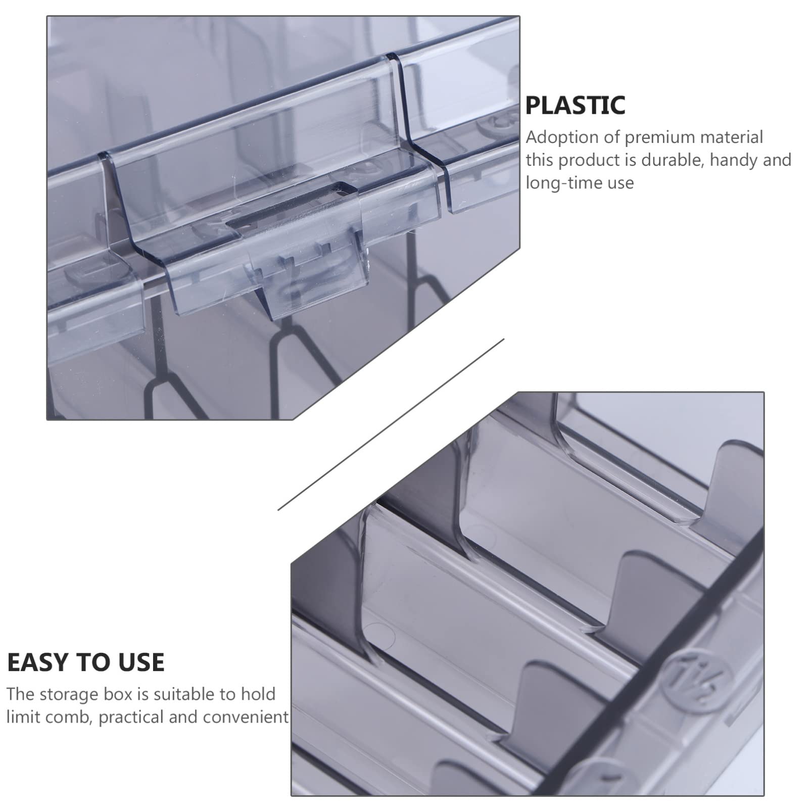 Professional Grey Plastic Blade Organizer - Barber Comb Storage Box Holds 10 Blades | Perfect for Salon, Barbershop & Home Grooming Organization