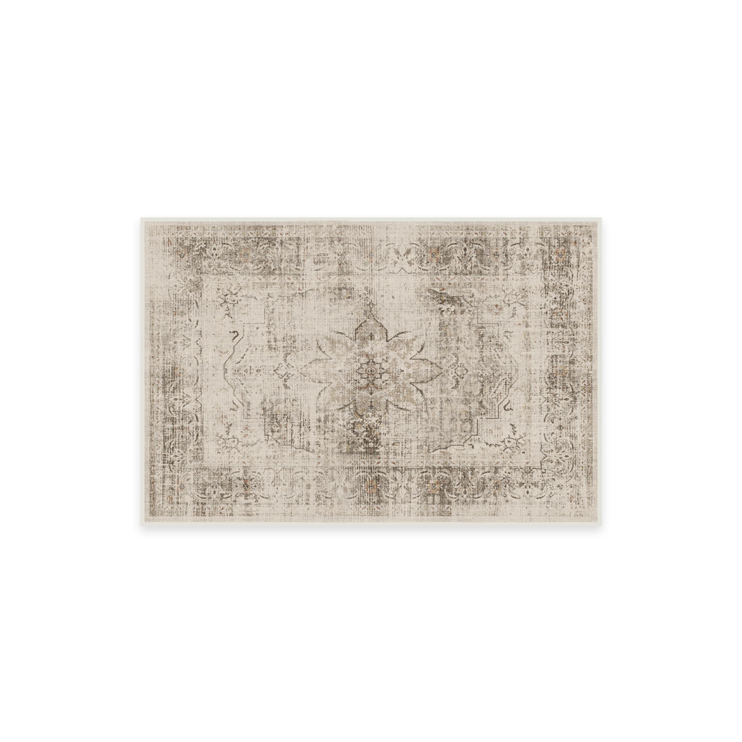 Ruggable Washable 2x3 Area Rug | Sarrah Hazel Vintage Design | Non-Slip Gripper Pad | Perfect for Living Room, Bedroom, Kitchen, Office & Classroom | Easy to Clean & Maintain
