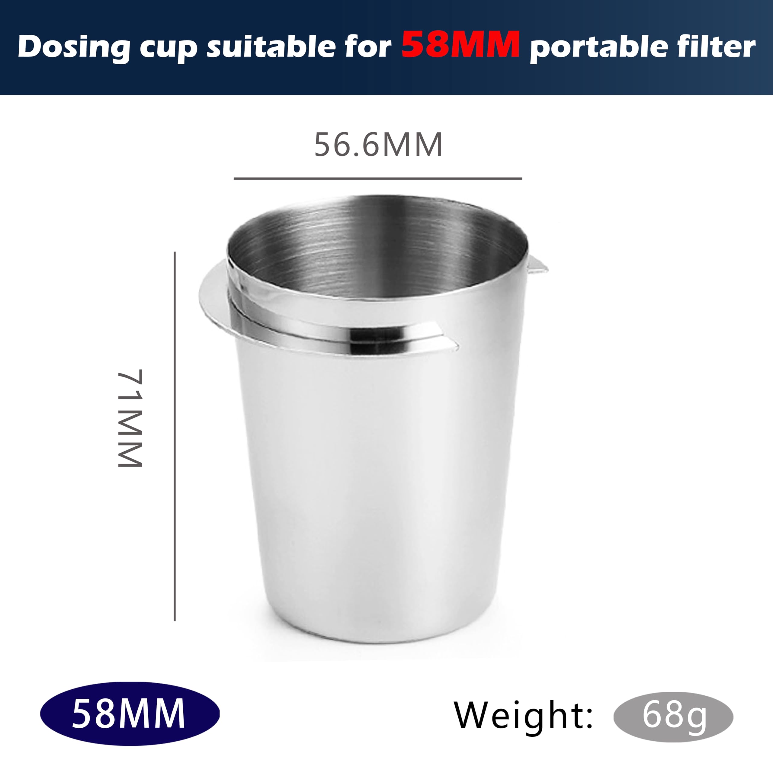 NEOUZA 58mm Coffee Dosing Cup with RDT Spray Bottle Set - Precision Coffee Bean & Powder Dispenser for Espresso Grinders - Perfect for Home Baristas & Coffee Shops