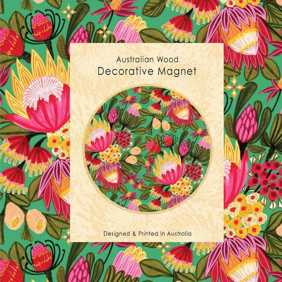 Festive Proteas Magnetic Gift Set with Greeting Card - Perfect for Holidays, Birthdays, and Home Decor