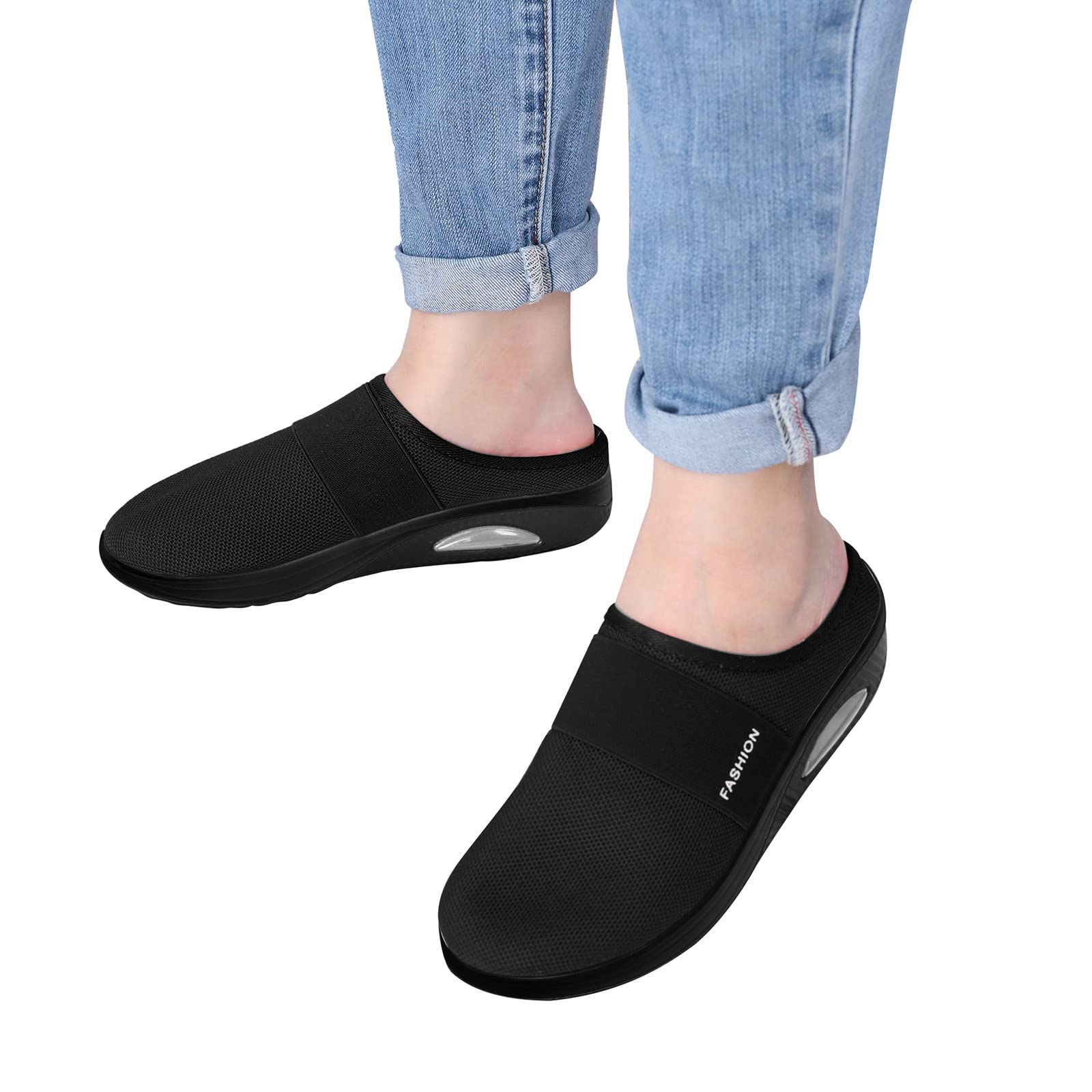HonpraD Women's Slip On Walking Shoes - Lightweight Breathable Mesh Sneakers with Air Cushion for Work, Dressy & Summer Wear | Comfortable Casual Shoes for Walking, Travel & Everyday Use
