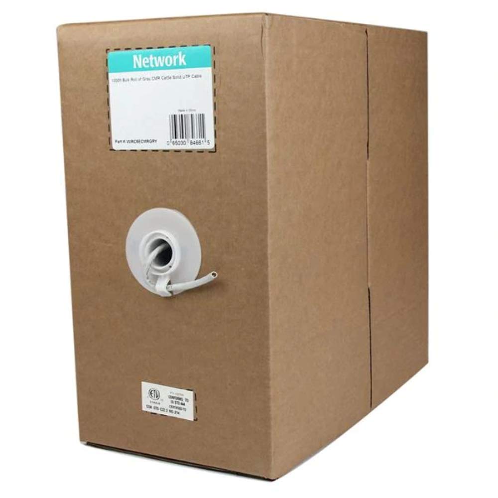 StarTech.com 1000 ft Bulk Roll of Gray CMR Cat5e Solid UTP Ethernet Cable - RJ45 Network Cable for Home & Office - High-Speed Internet & Networking Solution for Routers, Switches & Computers