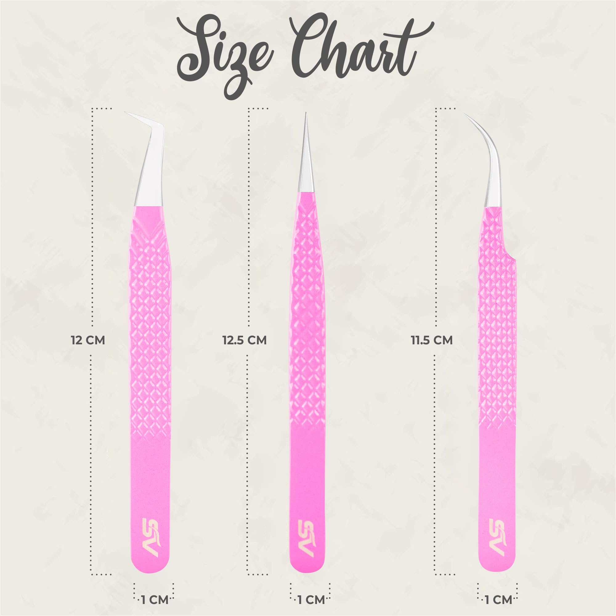 Professional 5Pcs Stainless Steel Eyelash Extension Tweezers Set - Volume & Isolation Curved Tweezers for Lash Artists | Perfect for Salon, Home Use & DIY Nail Art (Pink 3-Piece Set)
