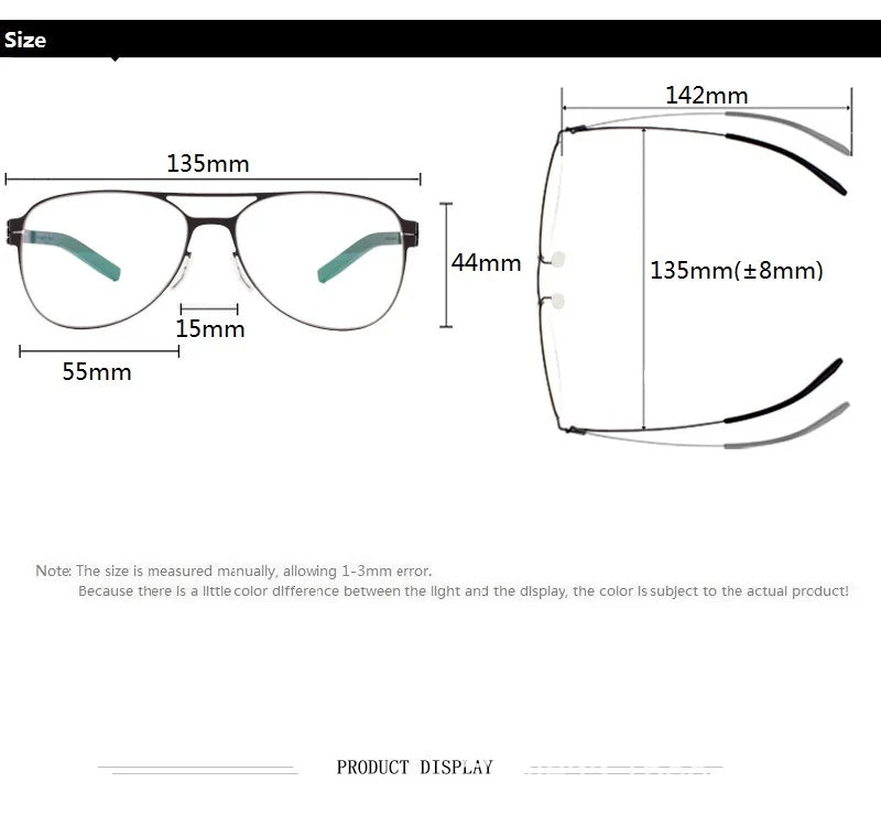 Aimee Unisex Full Rim Oval Double Bridge Stainless Steel Eyeglasses Frame 21201 - Lightweight & Durable Glasses for Reading, Work, and Everyday Fashion