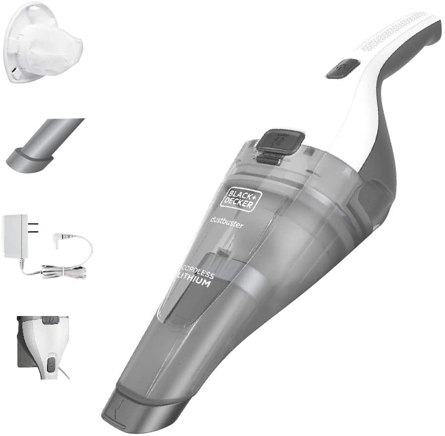 BLACK+DECKER HNVC215B10 Cordless Lithium Handheld Vacuum Cleaner - Powerful Dustbuster for Home, Car, and Pet Hair Cleaning