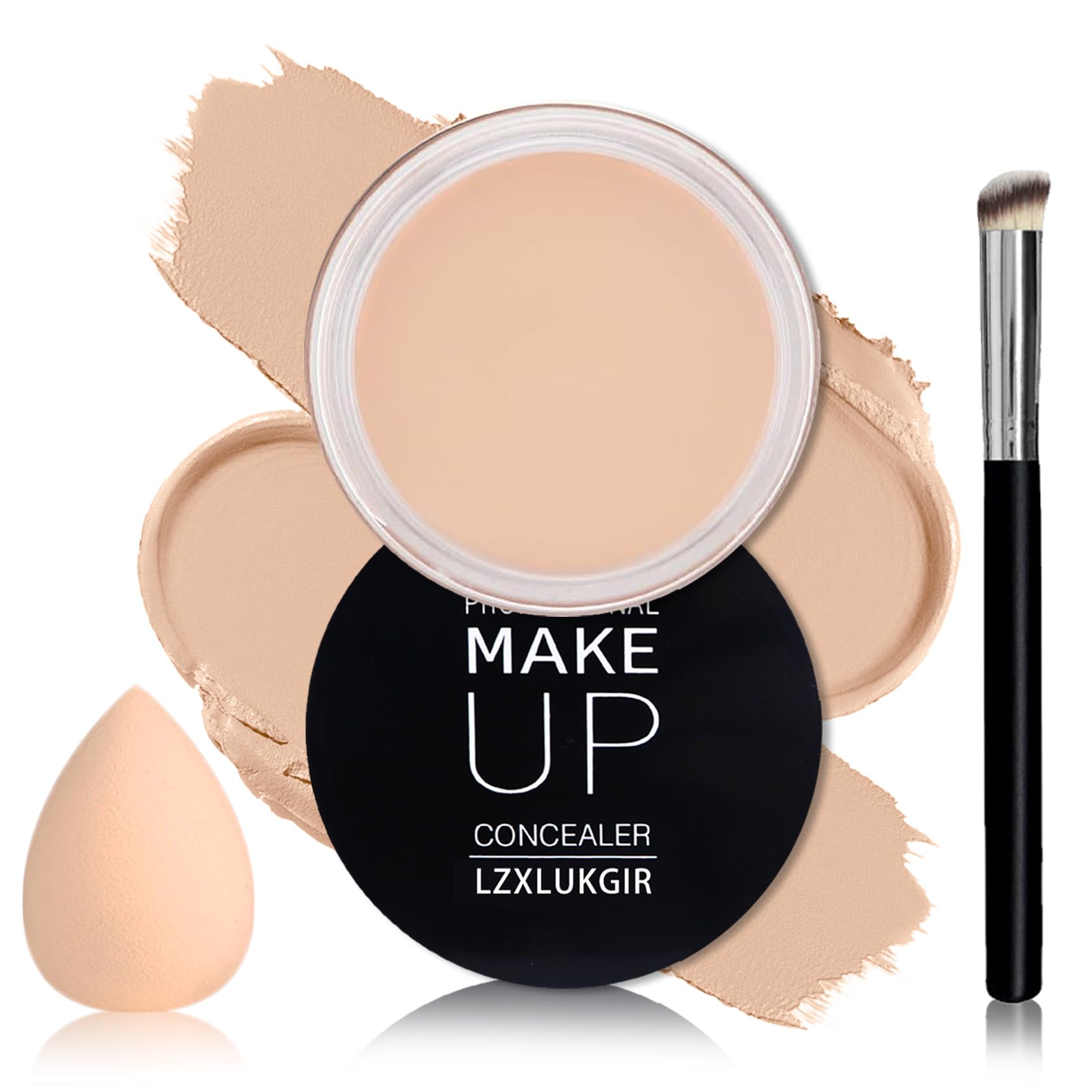 Best Under Eye Concealer for Dark Circles & Wrinkles – Full Coverage Color Corrector, Brightener for Mature Skin & Tattoo Cover Up Makeup (02 Light Cream) – Perfect for Daily Wear, Special Events & Professional Makeup Looks