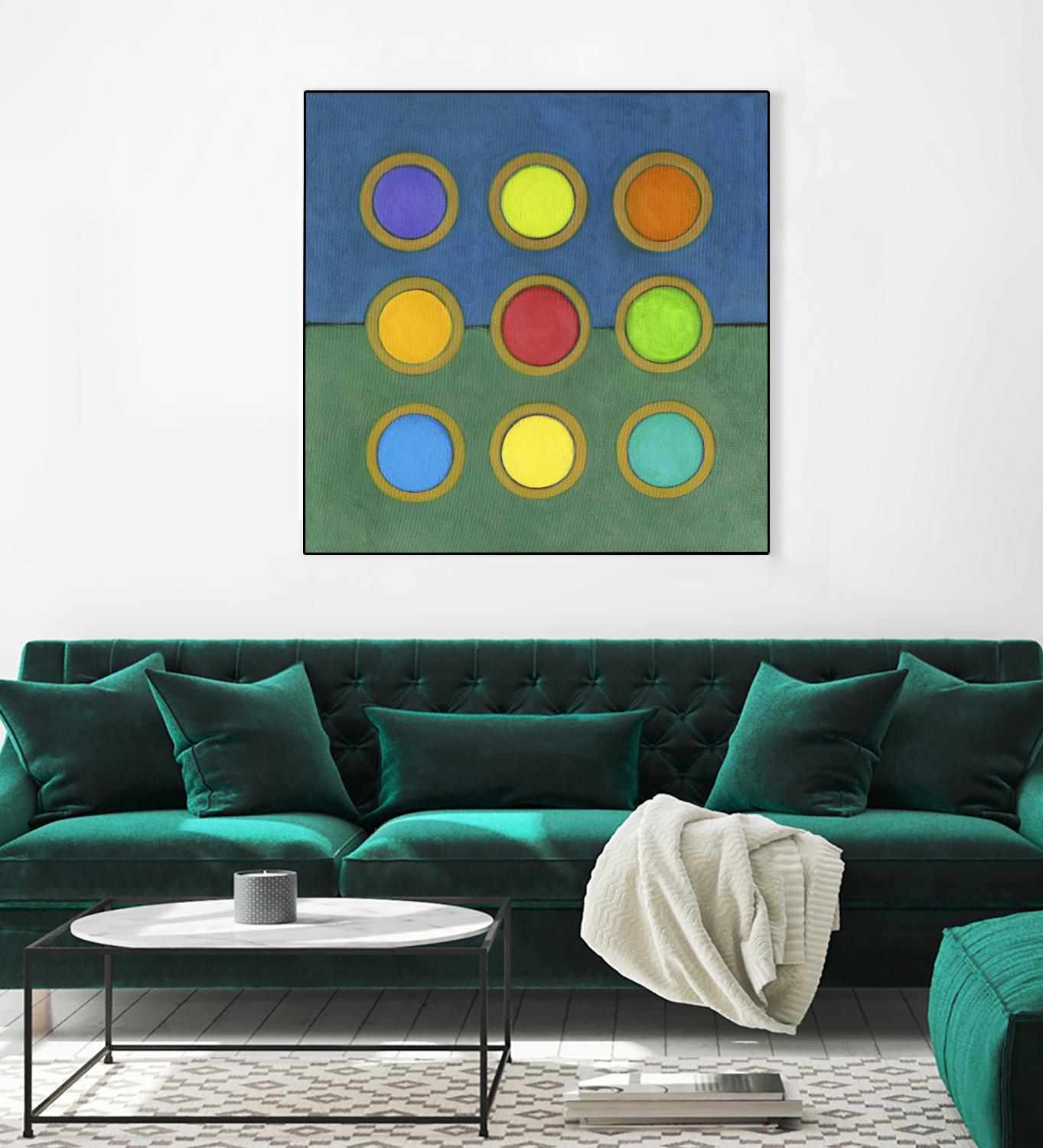Circle Grid II - Modern Abstract Wall Art for Home & Office Decor | Perfect for Living Room, Bedroom, and Workspace Aesthetics