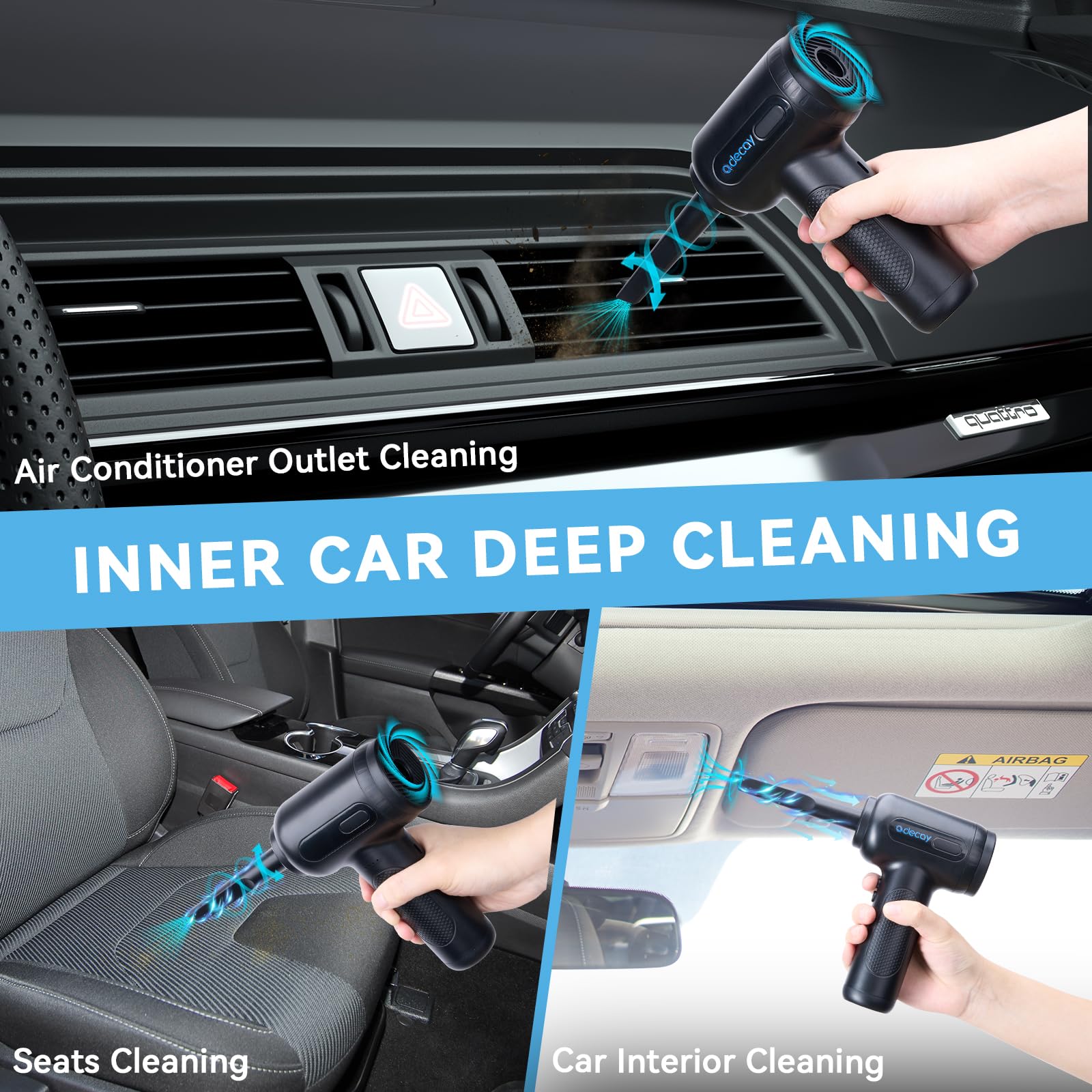 PRO Compressed Air Duster - Electric Keyboard Cleaner & Cordless Air Blower for PC, Laptop, Electronics | Brushless Motor | Perfect for Computer Maintenance, Car Detailing & Home Office Cleaning