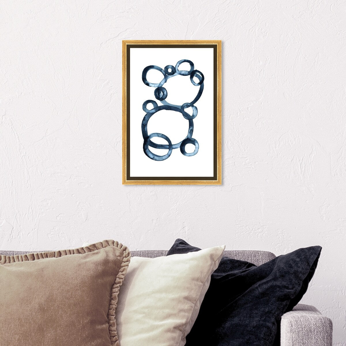 Bear Bubbles Canvas Wall Art - Modern Baby Bear Finger Painting Nursery Decor - White Framed Contemporary Print for Boys Room - Perfect for Kids Bedroom, Playroom & Baby Shower Gift