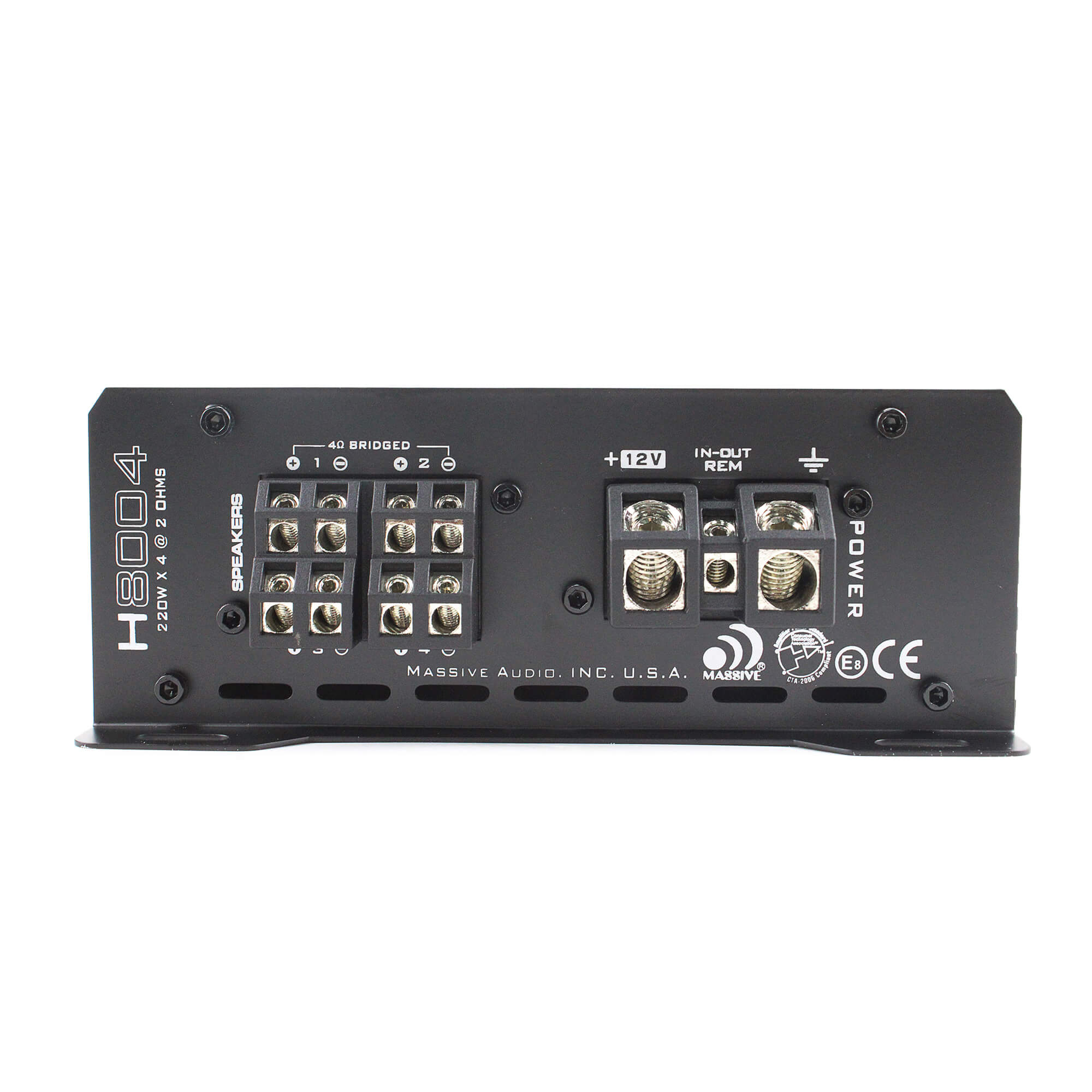 H8004 4-Channel Car Amplifier - 125 Watts RMS x 4 @ 4 Ohm - High Power Audio Amp for Car Stereo System, Home Theater, and Marine Boats