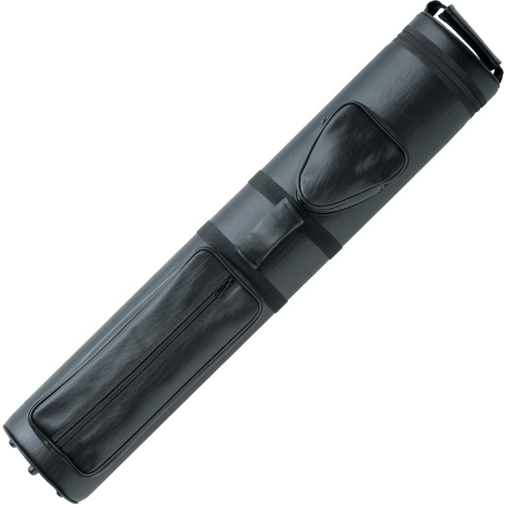 Premium Action Vinyl Pool Cue Case - Holds 3 Butt & 5 Shafts - Durable Billiard Accessory for Professional Players & Home Use