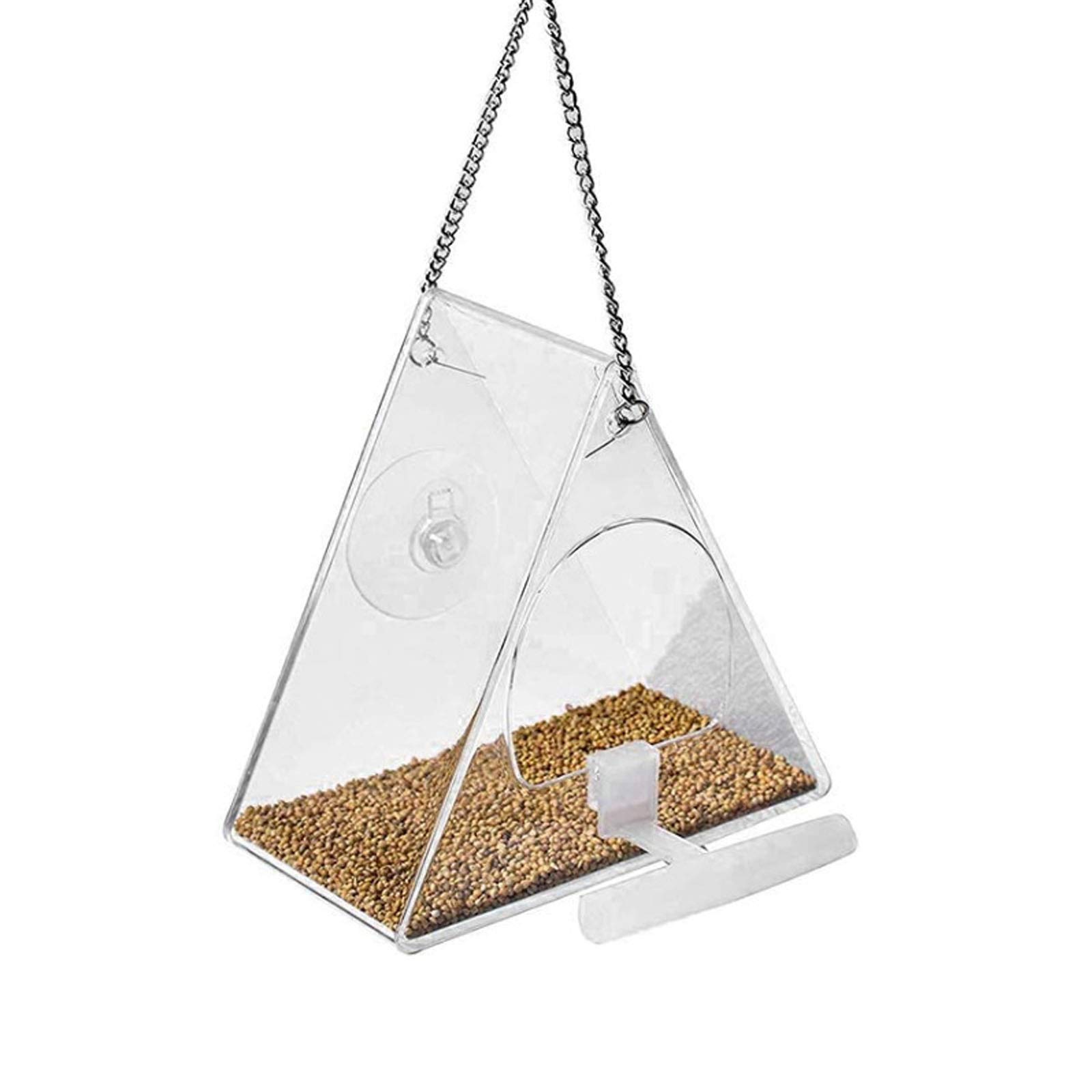 Colorful Acrylic Bird Feeder for Outdoor Use - Windproof No Waste Chicken Feeder for Patio, Lawn & Garden - Perfect for Attracting Wild Birds to Your Backyard (Multicolor, One Size)