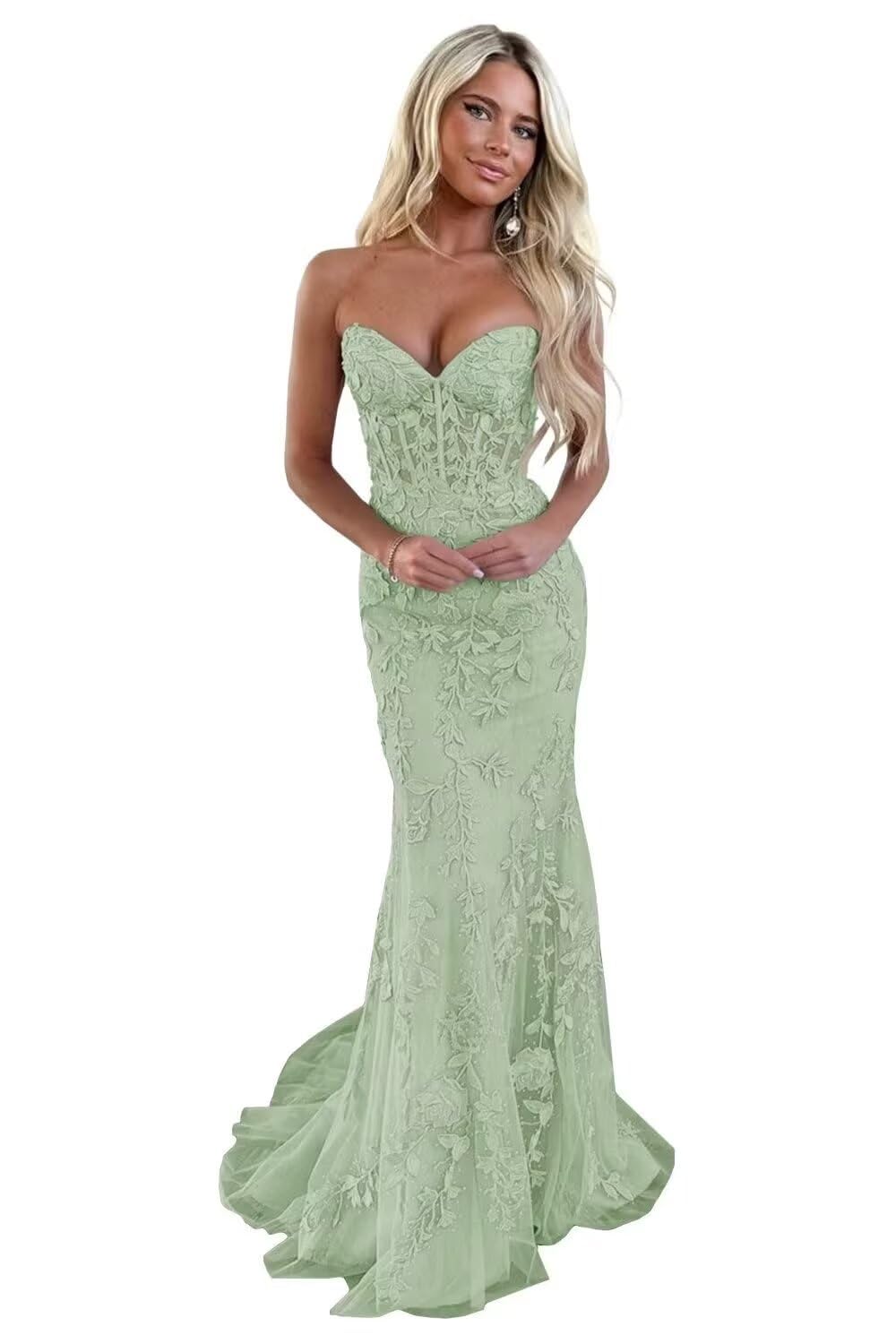 Elegant Sage Green Prom Dress for Women - Sweetheart Neckline Gothic 16 Cinderella Tulle Formal Gown | Homecoming, Evening Party, Quinceañera, Fairy Tale Theme Dance Dresses 2023