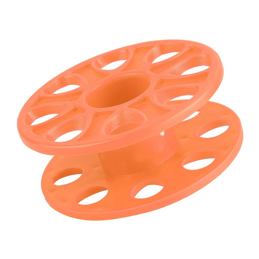 Demeras Orange Plastic Diving Spool - Heavy Duty & Durable Underwater Reel for Scuba Diving, Cave Exploration, River Adventures - Perfect for Technical Diving, Wreck Diving & Underwater Photography Gear