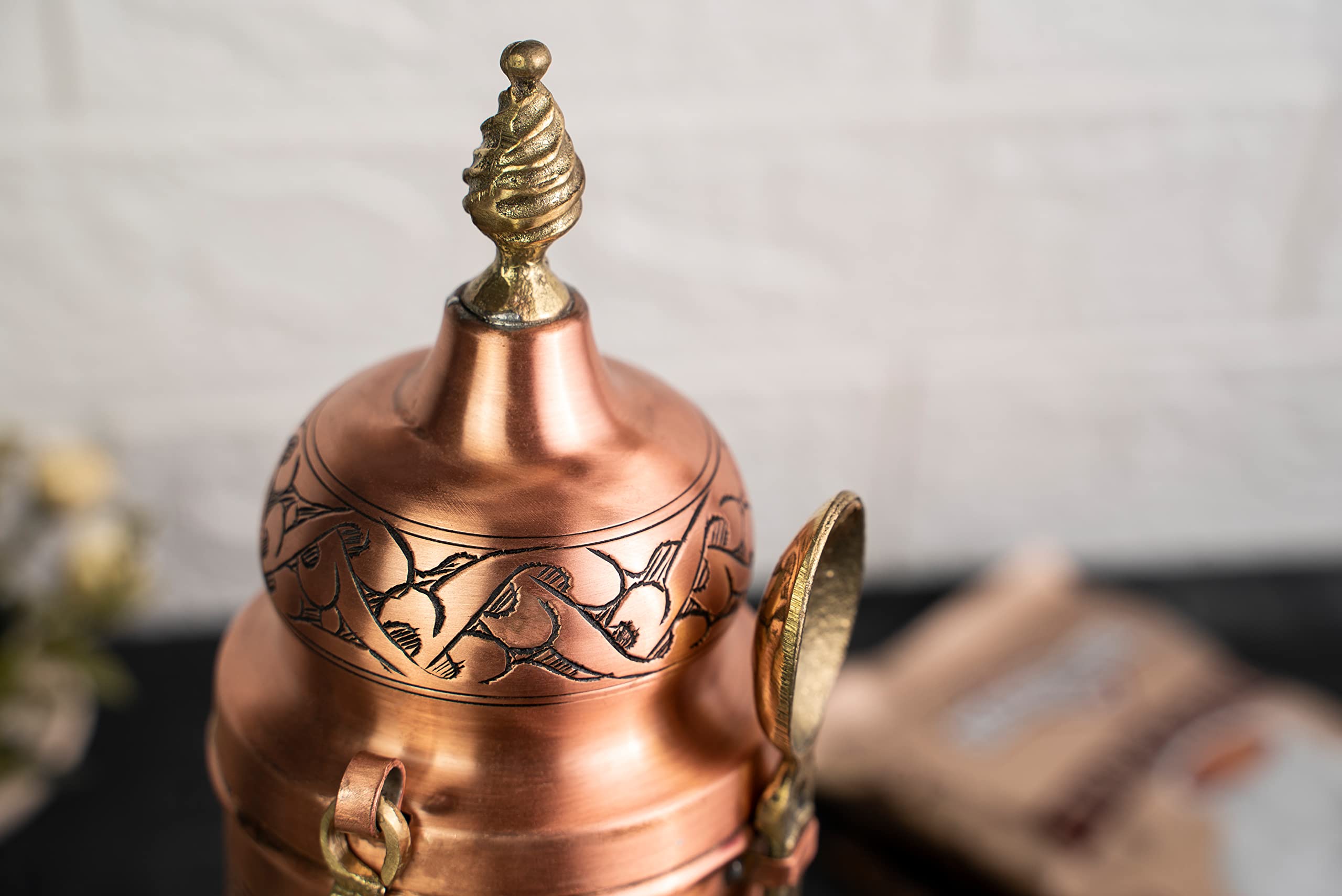 Handmade Solid Copper Coffee Pot and Airtight Canister Set of 2 - Premium Coffee Making Kit for Espresso, Turkish & Pour Over Brewing | Perfect for Home Baristas & Coffee Enthusiasts