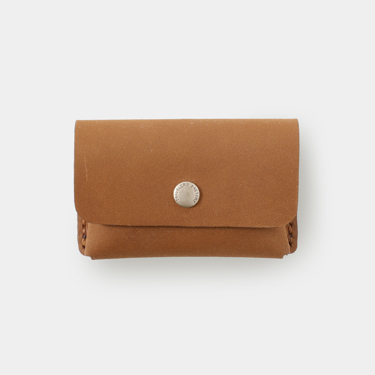 TRAVELER'S COMPANY Premium Leather Card Case in Camel - Slim & Durable Wallet for Credit Cards, ID & Cash - Perfect for Travel, Business & Everyday Use