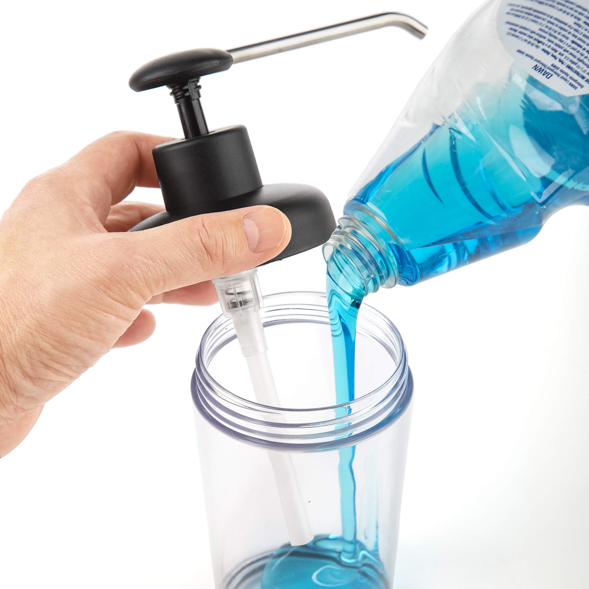 PrepWorks 14oz Soap Pump Dispenser - Multi-Color Liquid Soap Container for Kitchen, Bathroom & Laundry Room - Durable & Leak-Proof Design