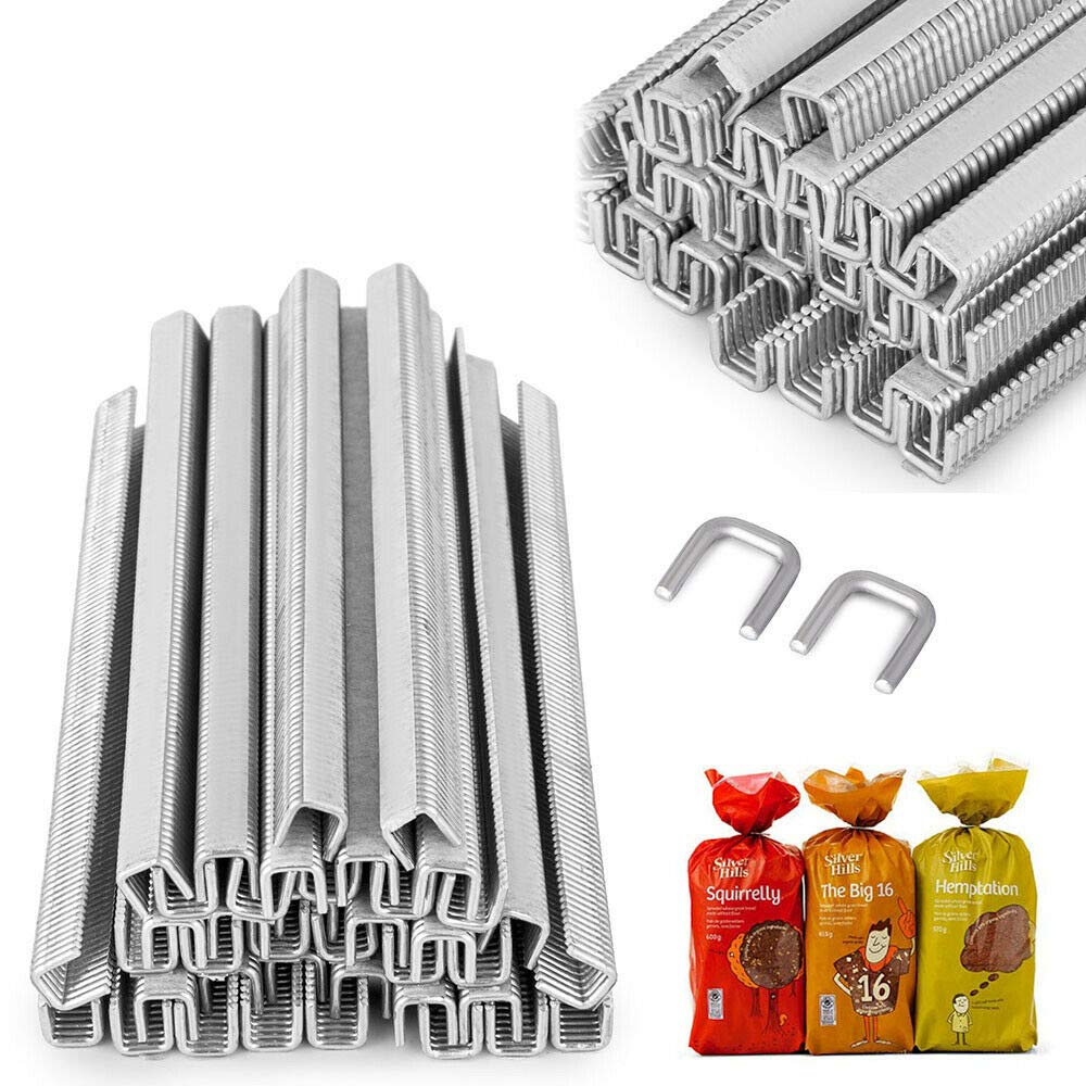 5 Boxes Aluminum U-Shape Sausage Clips (4000pcs/Box) - Heavy Duty U-Clips for Sausage Tying, Commercial Food Processing & Supermarket Tightening Machines