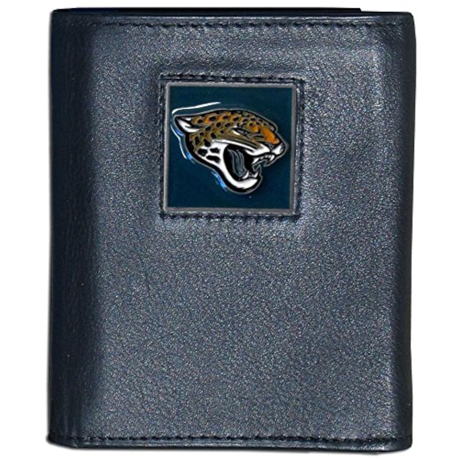 NFL Jacksonville Jaguars Genuine Leather Tri-Fold Wallet for Men - Slim RFID Blocking Bifold Credit Card Holder - Perfect for Football Games, Travel & Everyday Use