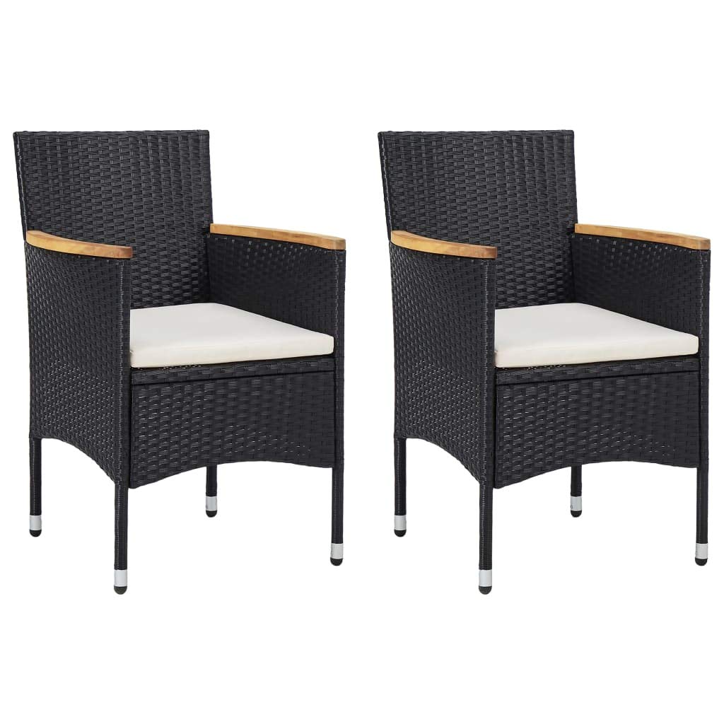 CHARMMA 3-Piece Outdoor Patio Dining Set - Durable Black Metal Furniture for Backyard, Garden, Balcony - Perfect for Al Fresco Dining & Entertaining (26.75kg)