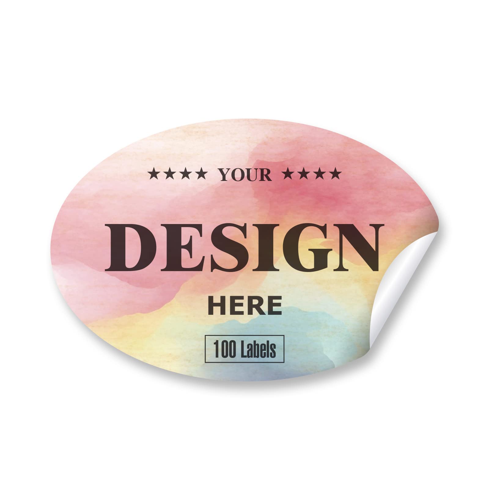 Custom Personalized Stickers & Labels - Create Your Own Design with Logo, Text, or Image - 100 Oval 2