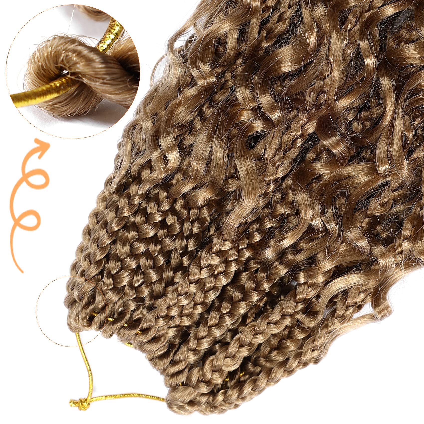 18 Inch Ayana Goddess Box Braids Crochet Hair - Bohomian Synthetic Crochet Braids with Curly Ends for Women (Pack of 7, #27) | Perfect for Protective Styling, Everyday Wear & Special Occasions