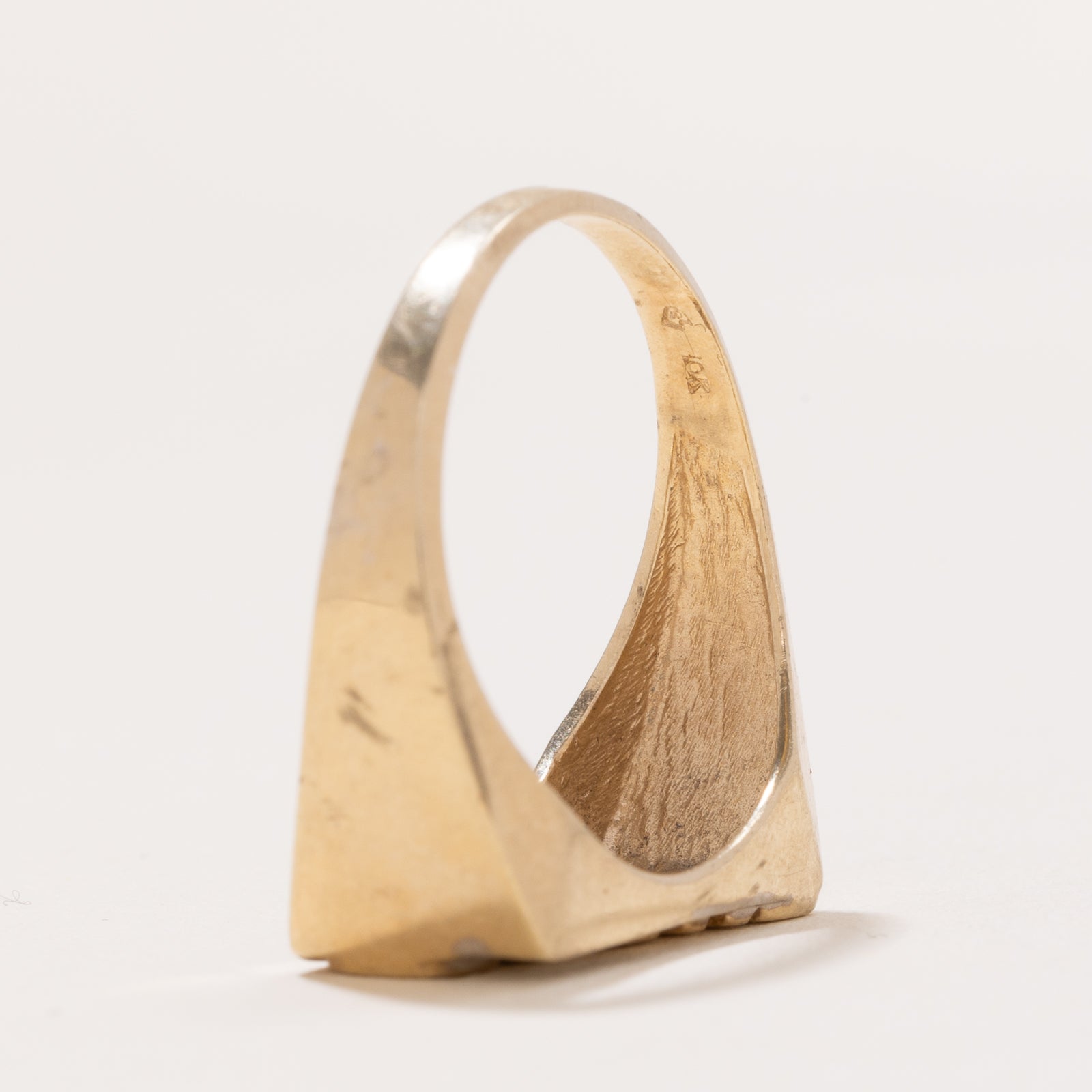 Grand Dad Diamond Signet Ring for Men - 0.001ct Genuine Diamond - Size 10 - Perfect for Gifts, Weddings & Special Occasions