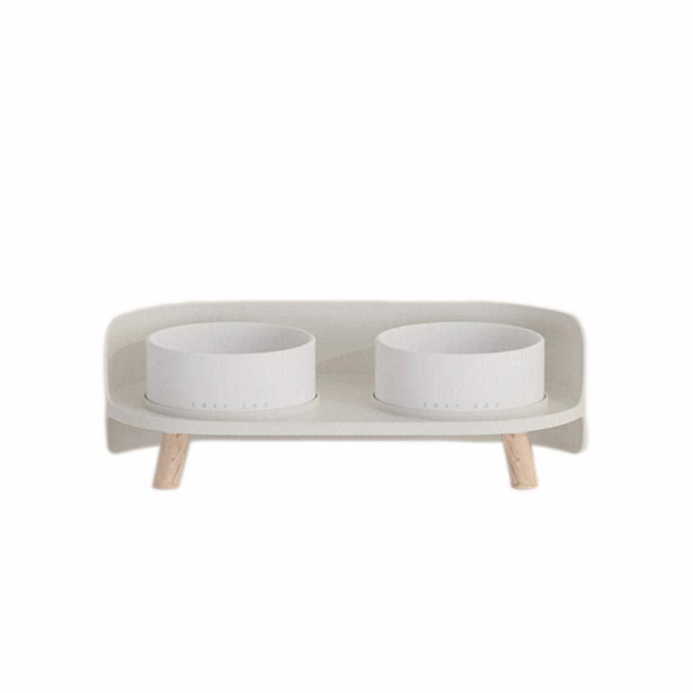Premium Elevated Ceramic Cat Bowls with Stand - Non-Slip Raised Pet Food & Water Dishes for Cats & Small Dogs - Perfect for Indoor Use, Dining Comfort & Healthy Posture (White)