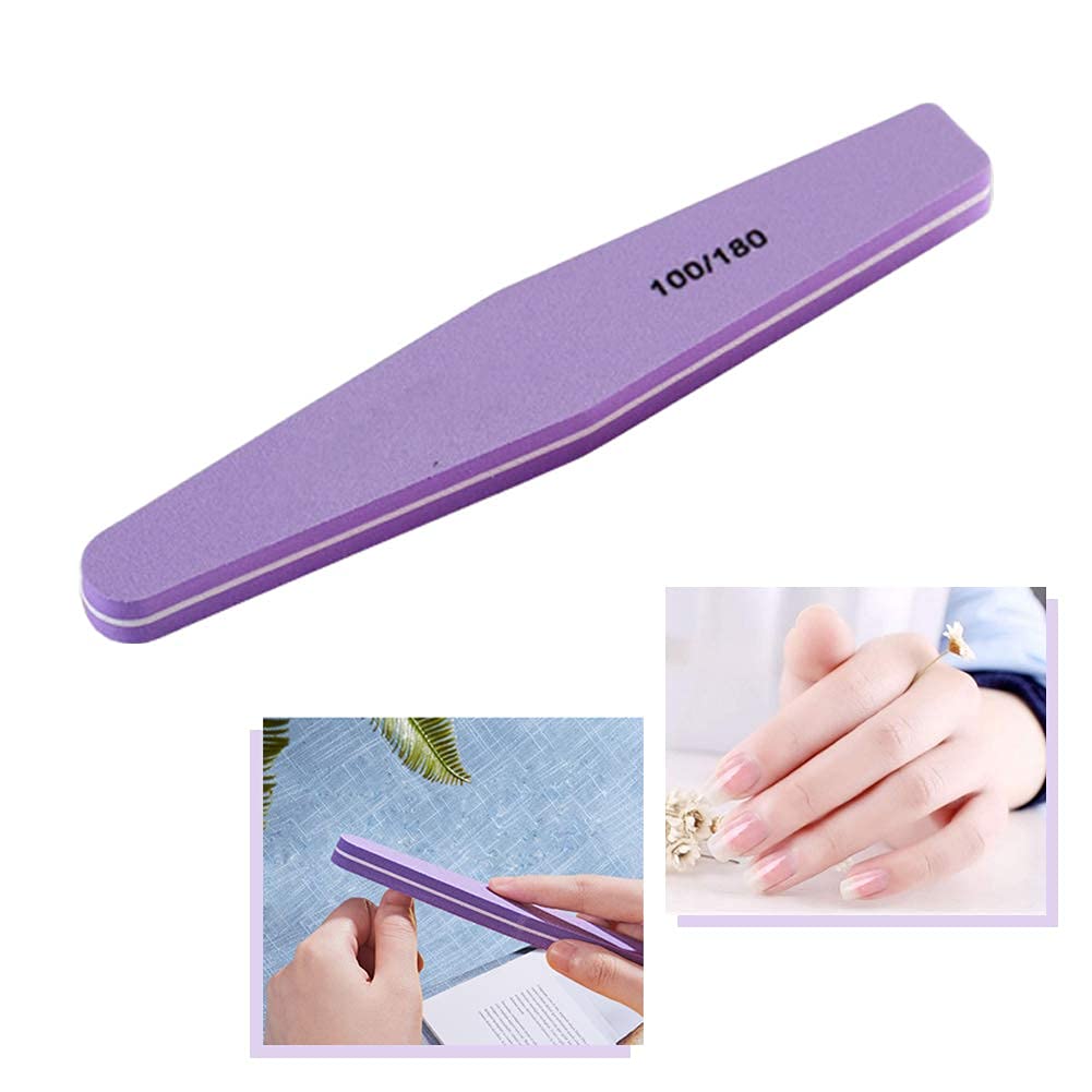 Sminakh 10-Pack Washable Double-Sided Nail Buffer Files - 100/180 Grit Soft Sponge Buffing & Sanding for Nail Art - Multicolor | Perfect for Manicures, Pedicures & At-Home Nail Care