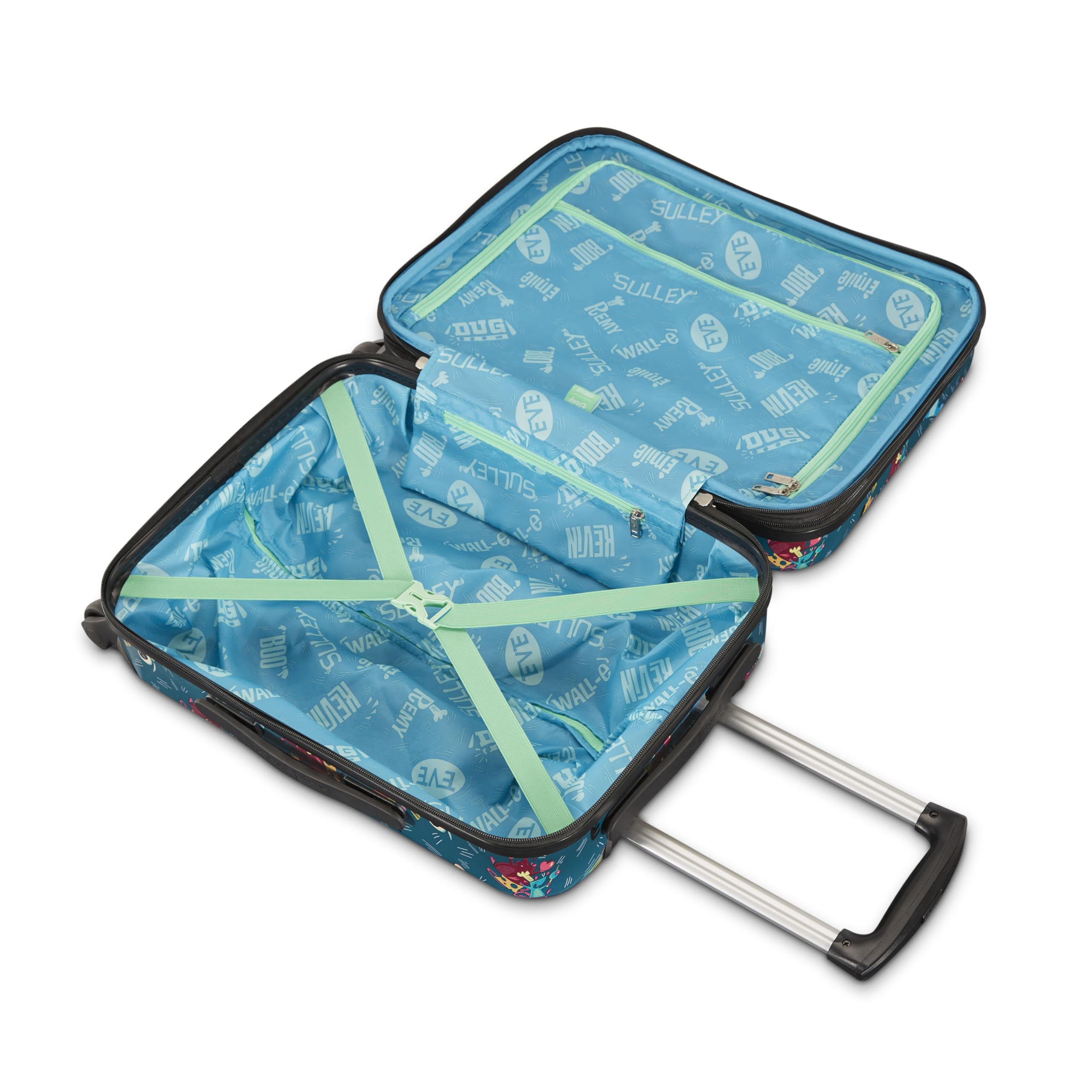 American Tourister Pixar Mashup Kids Carry-On Luggage - Expandable Hardside Suitcase with 360° Spinner Wheels for Travel, School Trips & Family Vacations