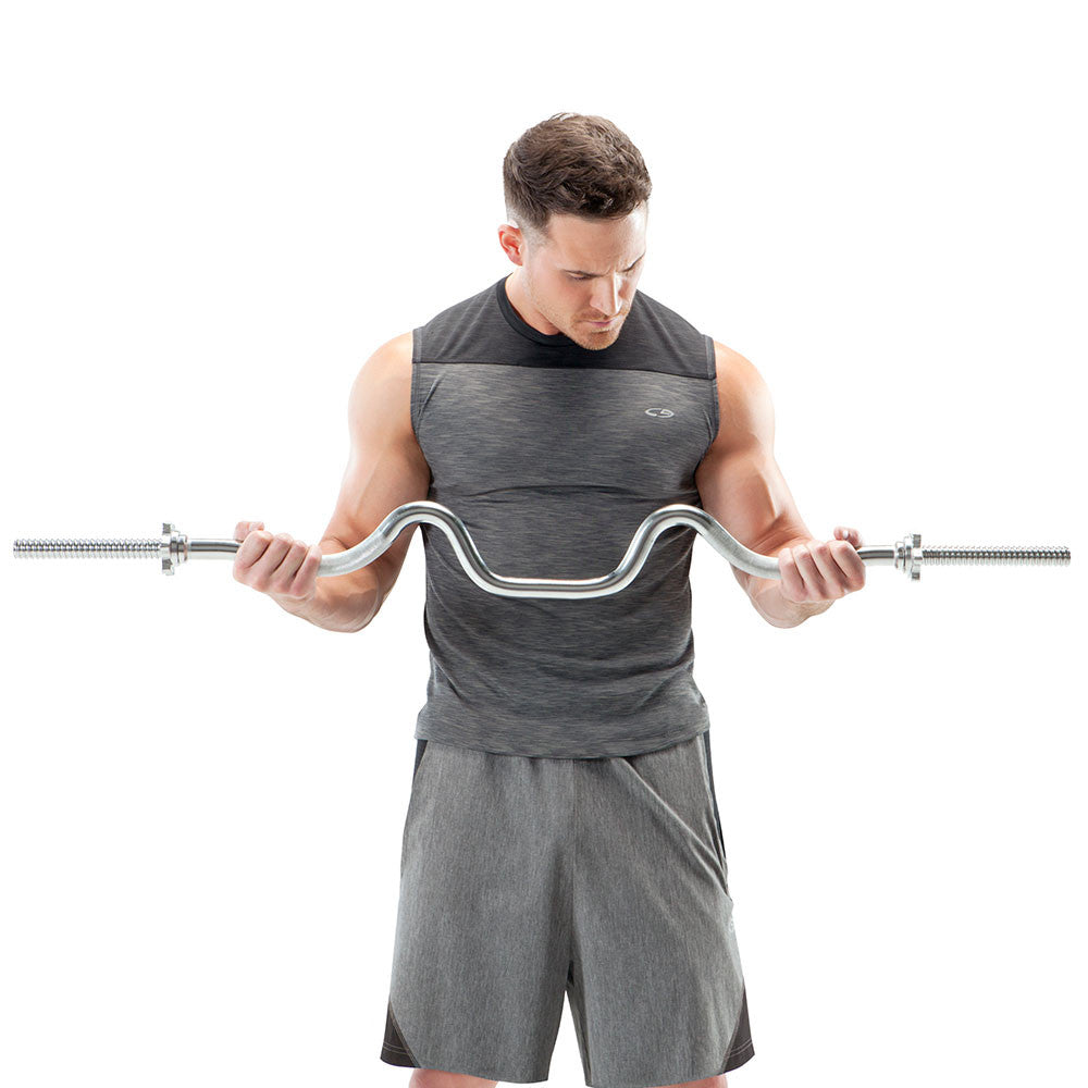 TBC 51 Tricep Bicep Solid Combo Bar - Heavy Duty Strength Training Equipment for Home & Gym Workouts | Perfect for Arm Muscle Building & Weightlifting Exercises