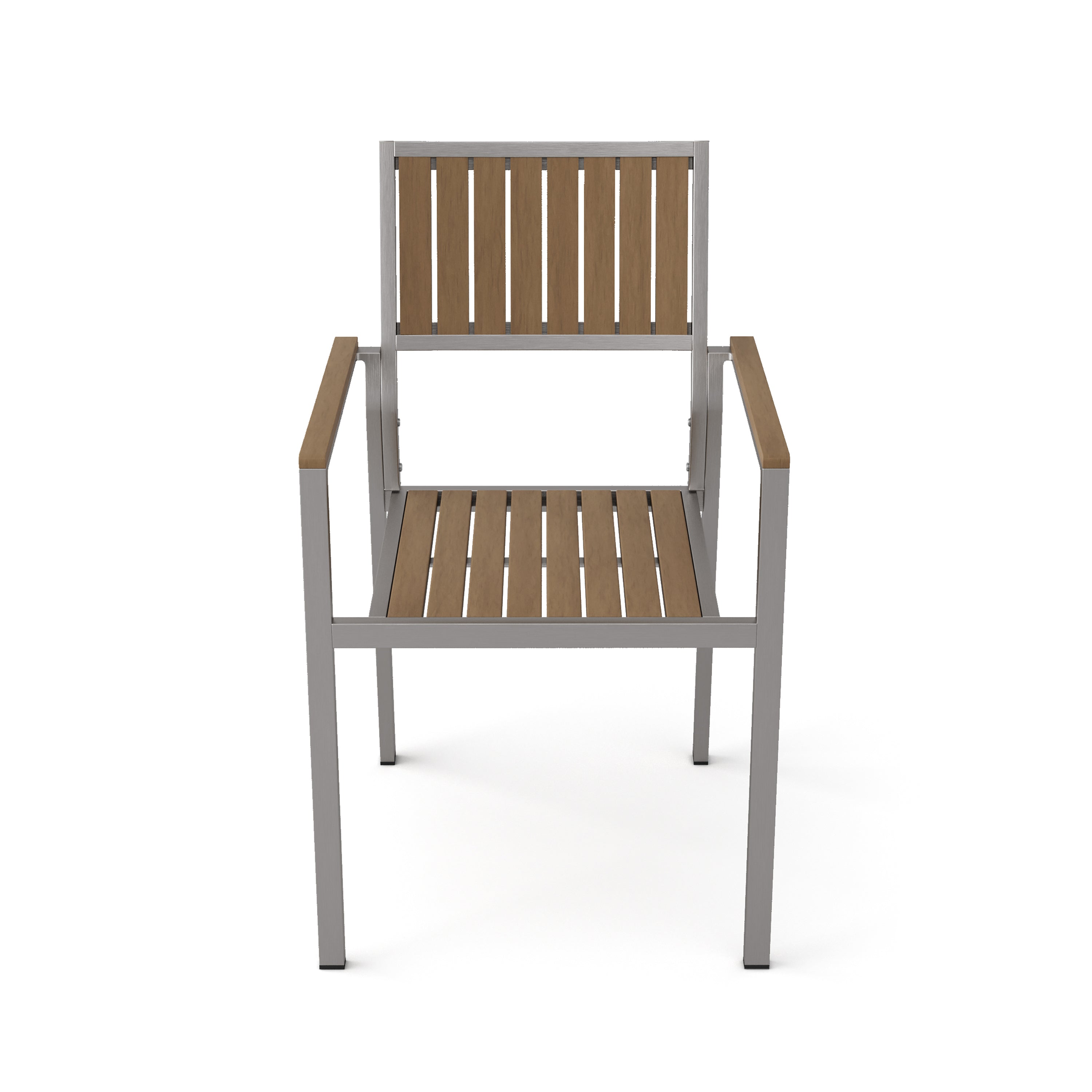 Premium Cape Coral Aluminum & Wood Dining Chairs (Set of 2) - Modern Outdoor Patio Furniture for Backyard, Garden & Poolside Dining