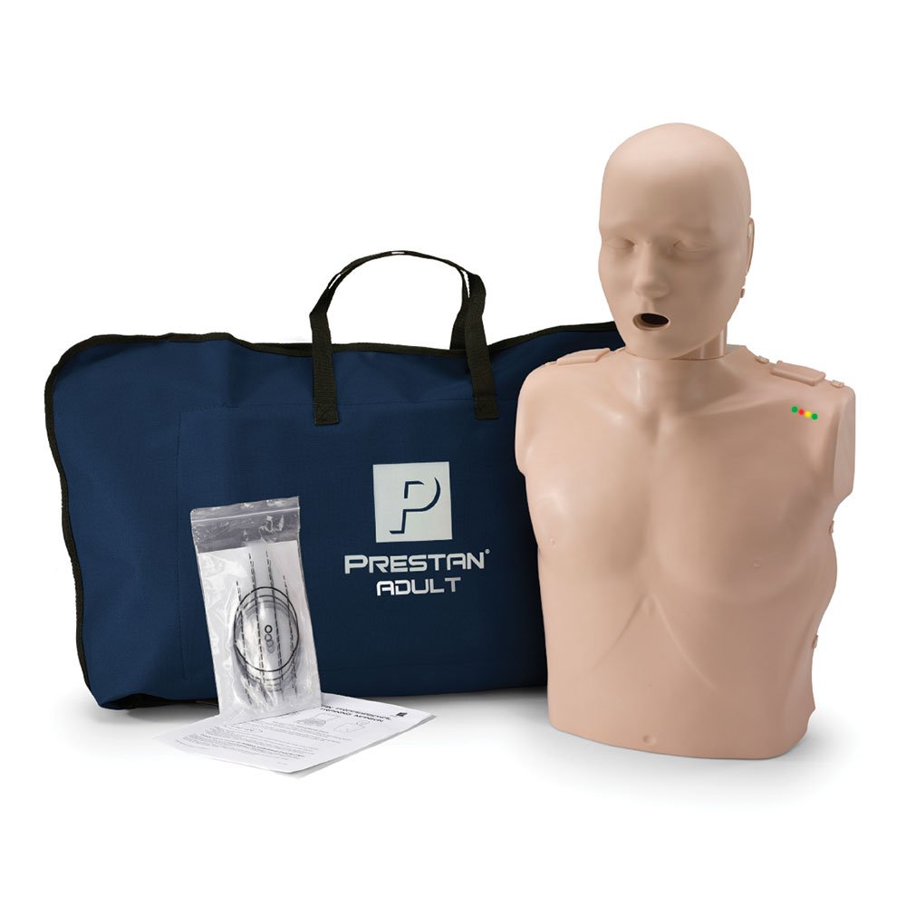 Reliance Medical PRESTAN Lightweight Professional Adult CPR/AED Training Manikin with CPR Monitor & HypaGuard Face Shields - Perfect for First Aid Classes, Emergency Training & Safety Certification Courses