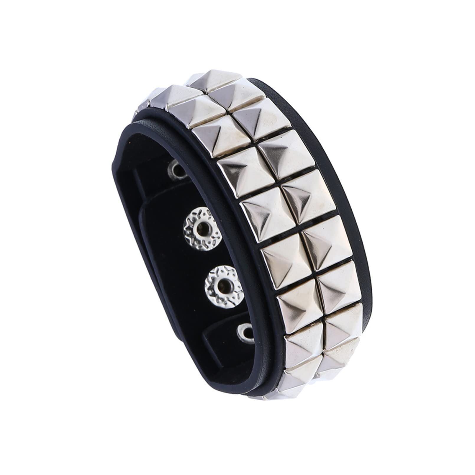Trendy Hip Hop Jewelry Pyramid Rivet Wristband - Studded Leather Cuff Bracelet for Men & Women | Perfect for Concerts, Parties & Streetwear Fashion