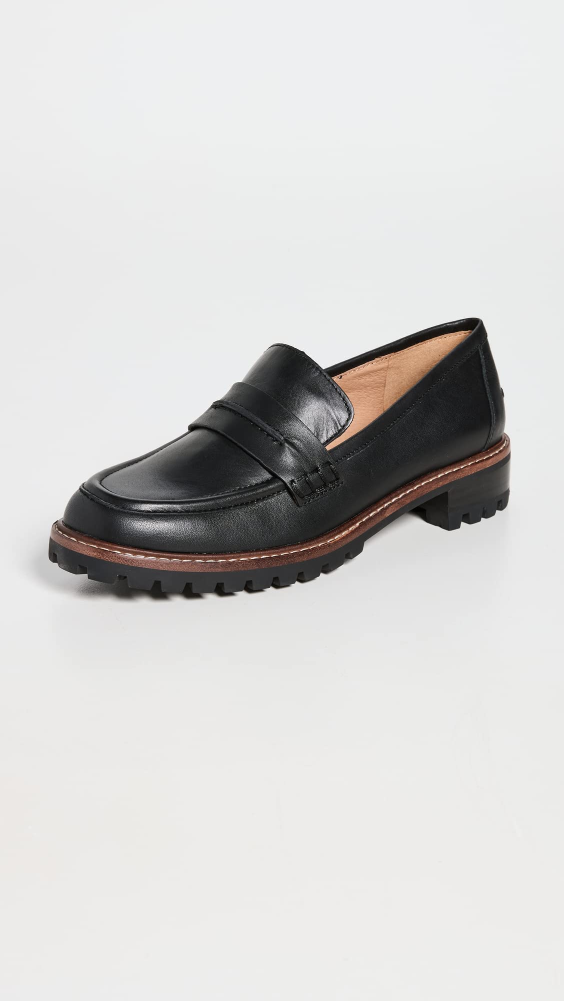 Madewell Women's The Corinne Lugsole Loafers - Comfortable Slip-On Shoes for Work, Travel & Casual Outfits | Leather Flat Shoes for Women | Office, Walking & Everyday Wear