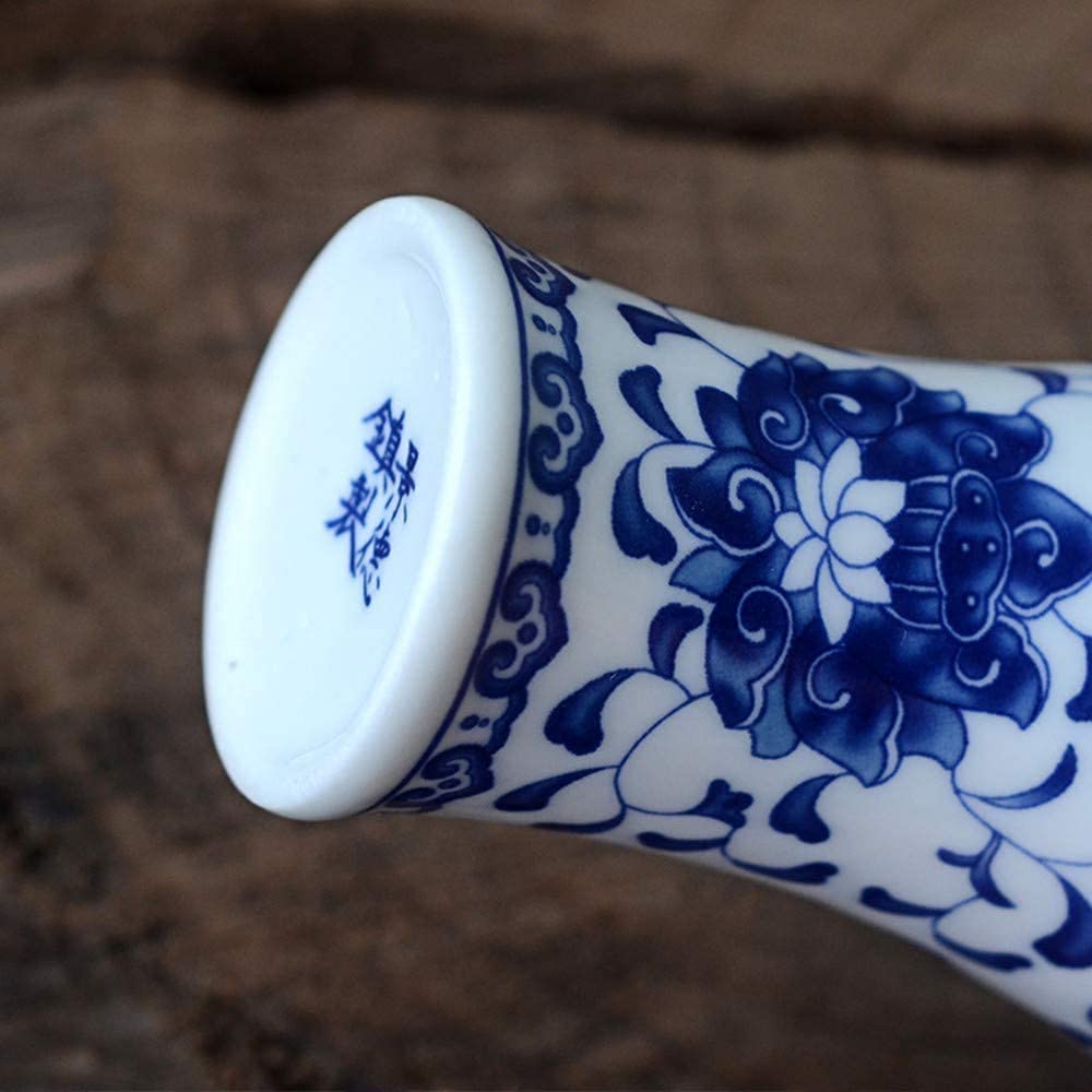 Blue and White Porcelain Vases Set of 3 - Classic Chinese Fambe Glaze Ceramic Flower Vases for Home Decor, Living Room, Office & Wedding Centerpieces