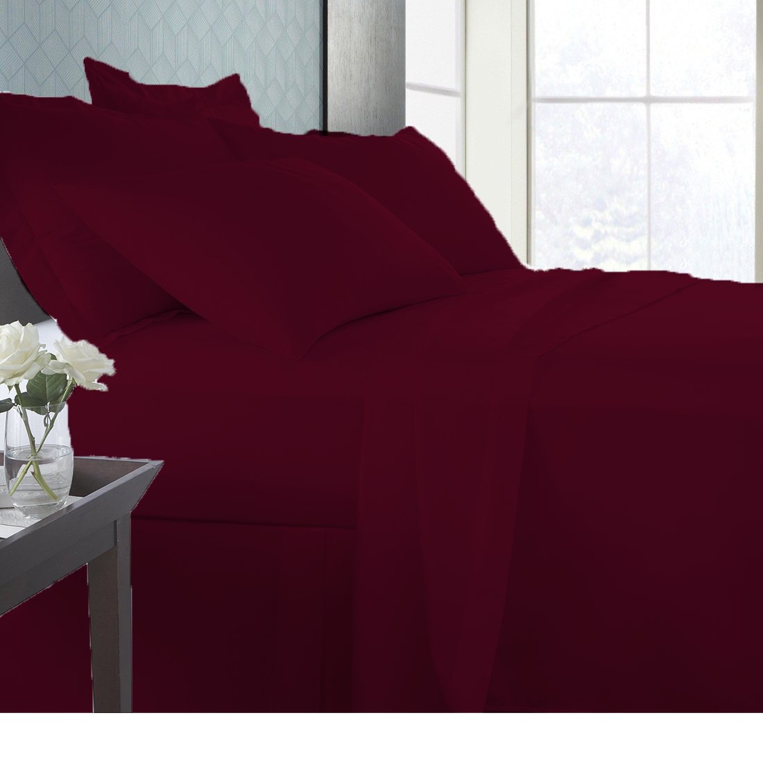 Premium 6-Piece 100% Egyptian Cotton 600 Thread Count Queen Sheet Set - Luxurious Italian Finish with 24