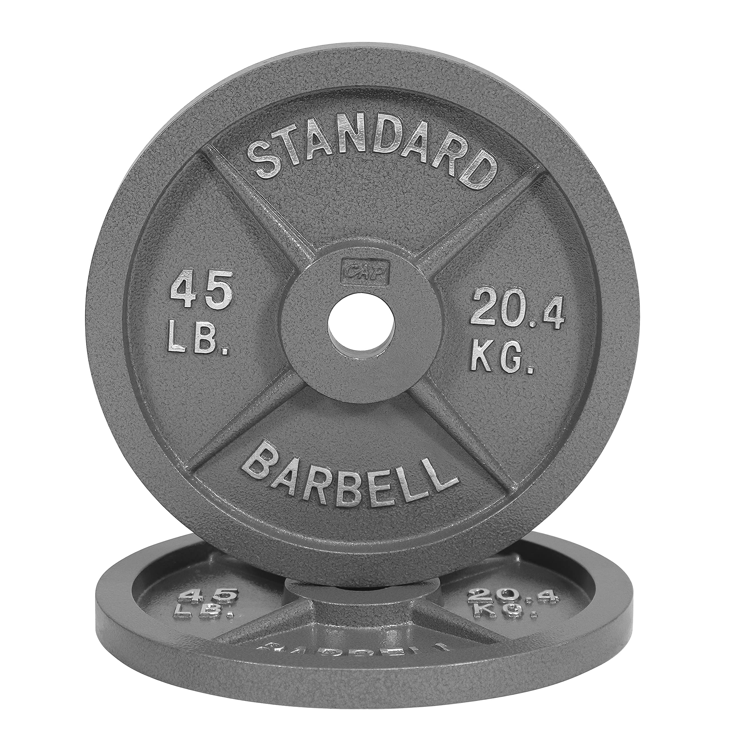 CAPHAUS 2-Inch Hole Solid Cast Iron Olympic Weight Plates - Strength Training, Weightlifting & Powerlifting Equipment for Home Gym, CrossFit & Fitness Studio - Multiple Sizes Available