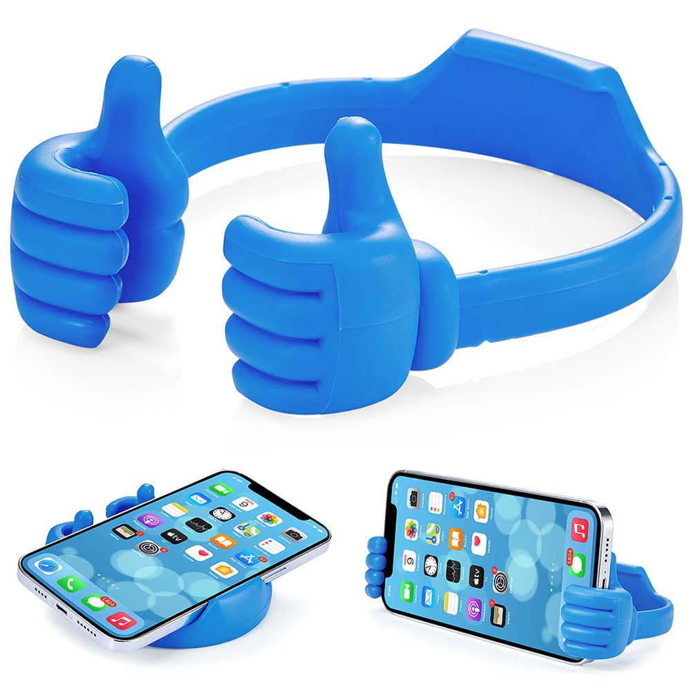 Universal Cell Phone Stand Holder for Desk - Funny Lazy Phone Stand Gift for Valentine's Day, Compatible with iPhone, iPad, Samsung & More (Blue) | Perfect for Office, Home, Watching Videos & Hands-Free Calling