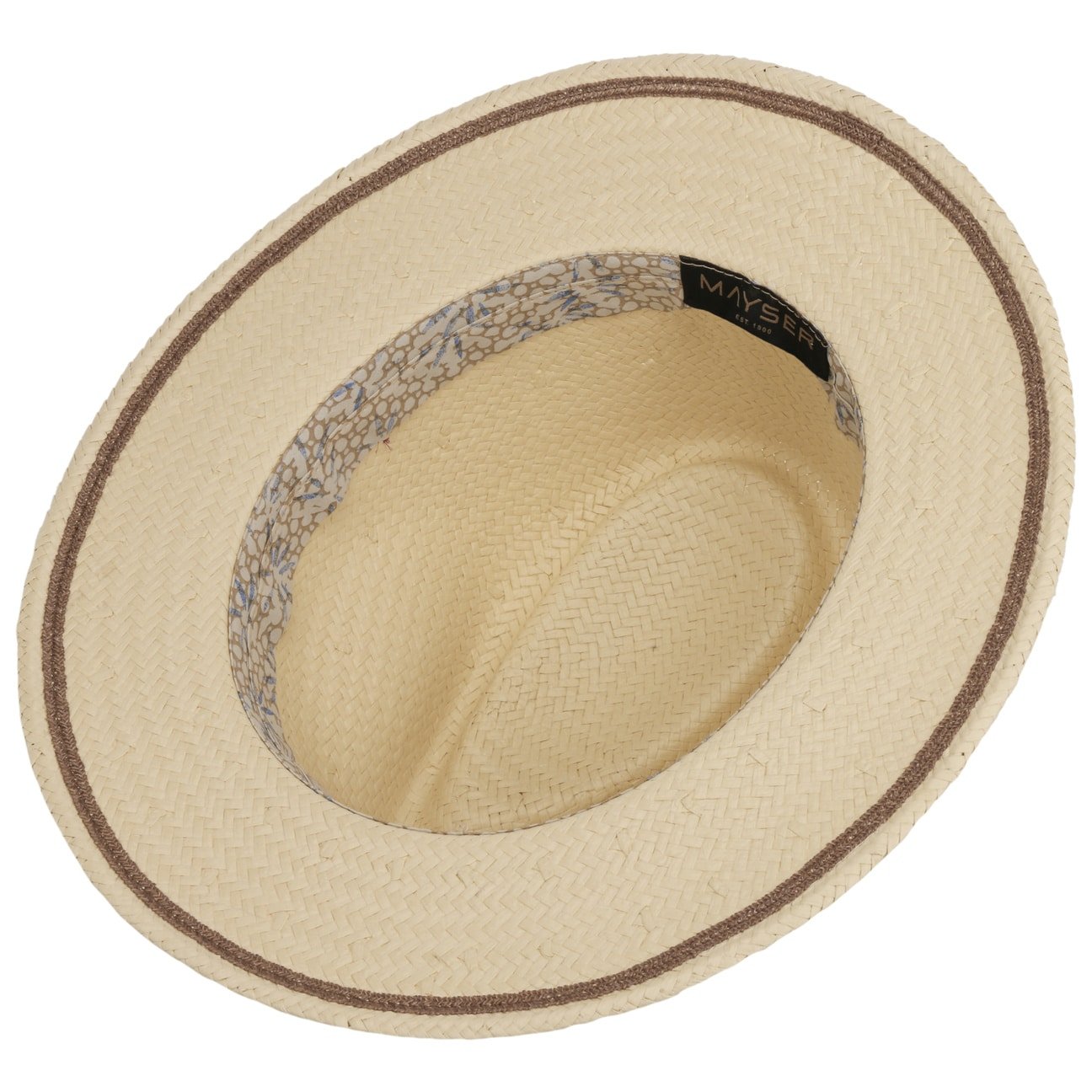 Mayser Mathis Striped Band Straw Hat - Women's Summer Beach Hat for Outdoor, Travel & Vacation