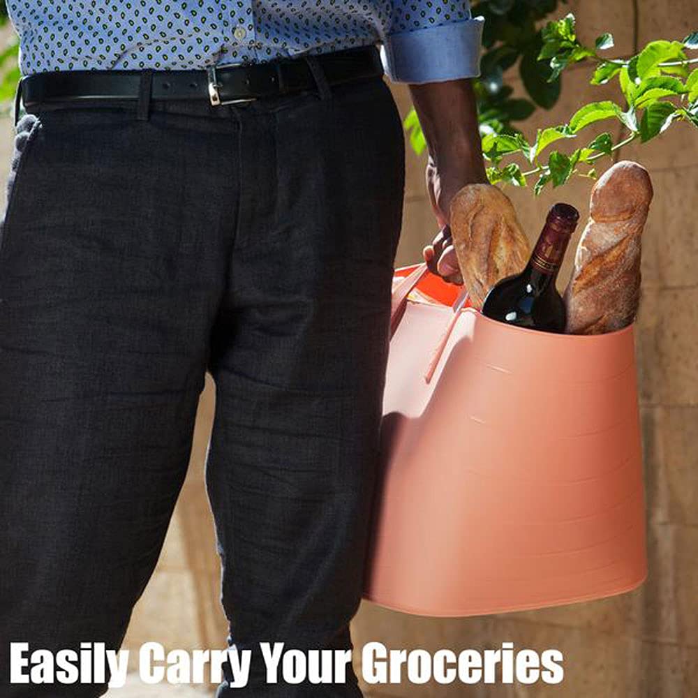 25L/6.6 Gallon Flexible Plastic Storage Bins with Handles - 12 Pack Black Collapsible Tote Baskets for Home Organization, Laundry, Pantry & Closet Storage - Durable Multi-Purpose Container for Kitchen, Bathroom & Garage