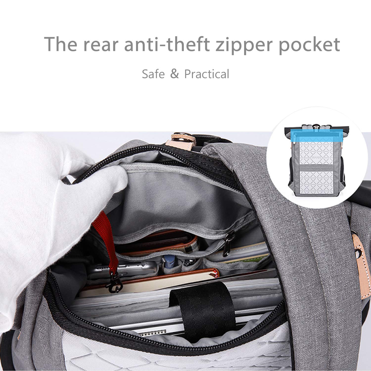FANDARE Anti-Theft Backpack for School, Travel & Work - 15.6 Inch Laptop USB Charging Backpack for Men & Women, Durable Business Casual Daypack - Perfect for Commuting, College & Outdoor Adventures